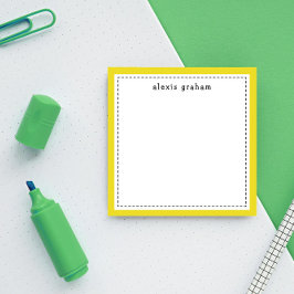 Sunny Gult Gräns Add Namn Personlig Post-it Block