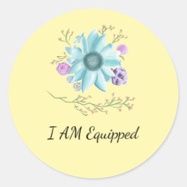 Sunny Gult-klistermärken inspiration jag är utrust Runt Klistermärke