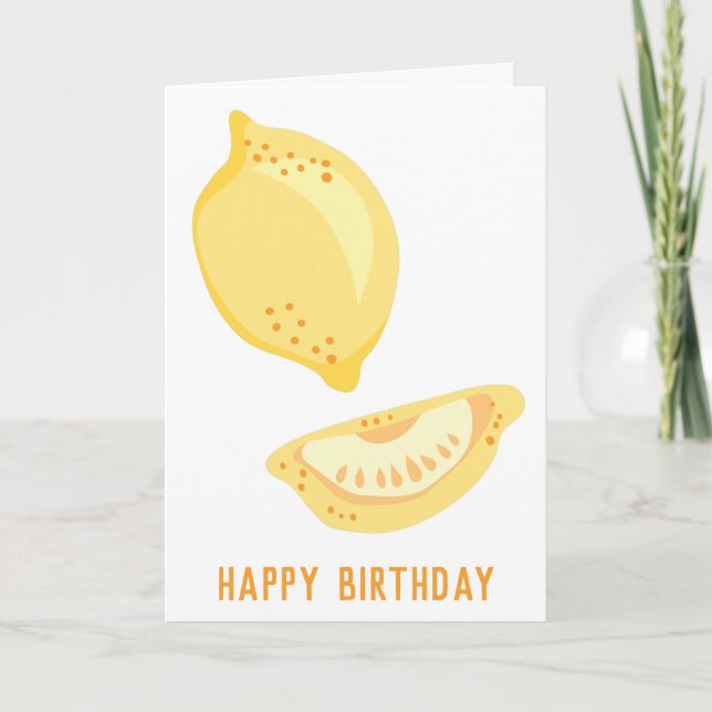 Sunny Gult Lemons Anpassningsbar Message Birthday Kort (Framsida)