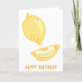 Sunny Gult Lemons Anpassningsbar Message Birthday Kort