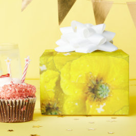 Sunny gult maj vallmo mönster presentpapper