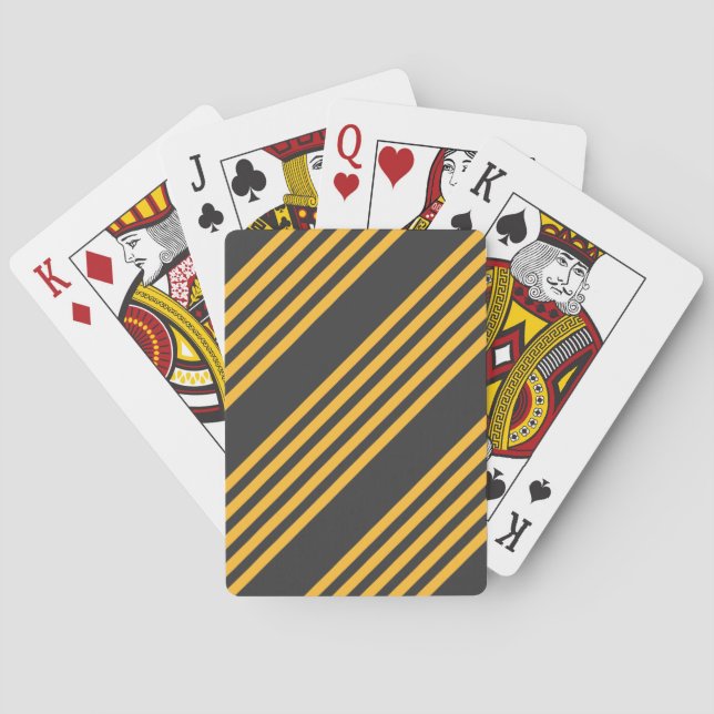 Sunny gult och kol fem rand mönster casinokort (Baksidan)