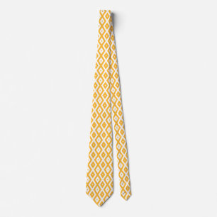 Sunny gult och vit diamant mönster slips
