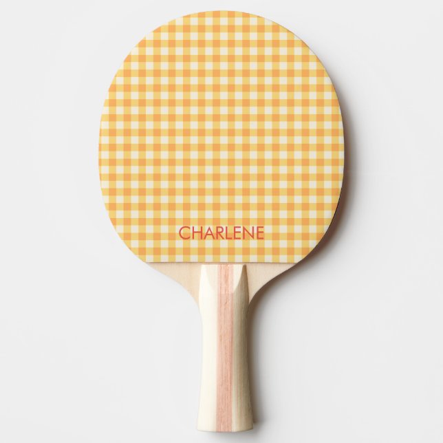 Sunny Gult Orange Ish Gingham Play Pingisracket (Framsidan)
