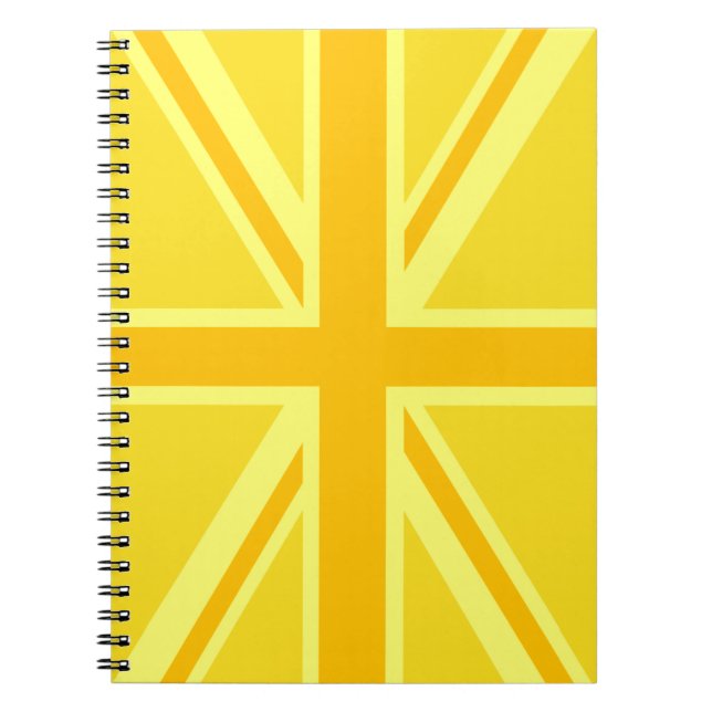 Sunny Gult Union Jack British Flagga Decor Anteckningsbok Med Spiral (Framsidan)