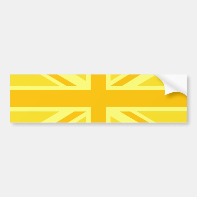 Sunny Gult Union Jack British Flagga Decor Bildekal (Framsidan)