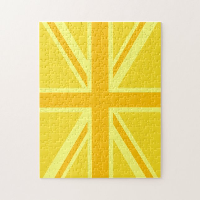 Sunny Gult Union Jack British Flagga Decor Pussel (Vertikal)