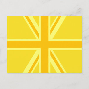 Sunny Gult Union Jack British Flagga Decor Vykort