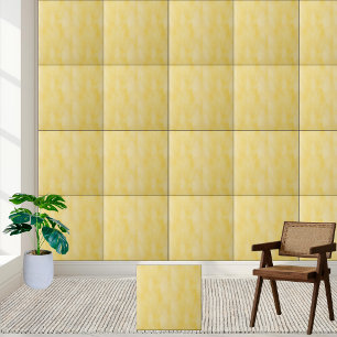 Sunny Gult Watercolor Ceramic Tile Kakelplatta