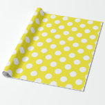 Sunny Gult & White Polka dots Födelsedagsfest Presentpapper<br><div class="desc">Papper radbrytning</div>