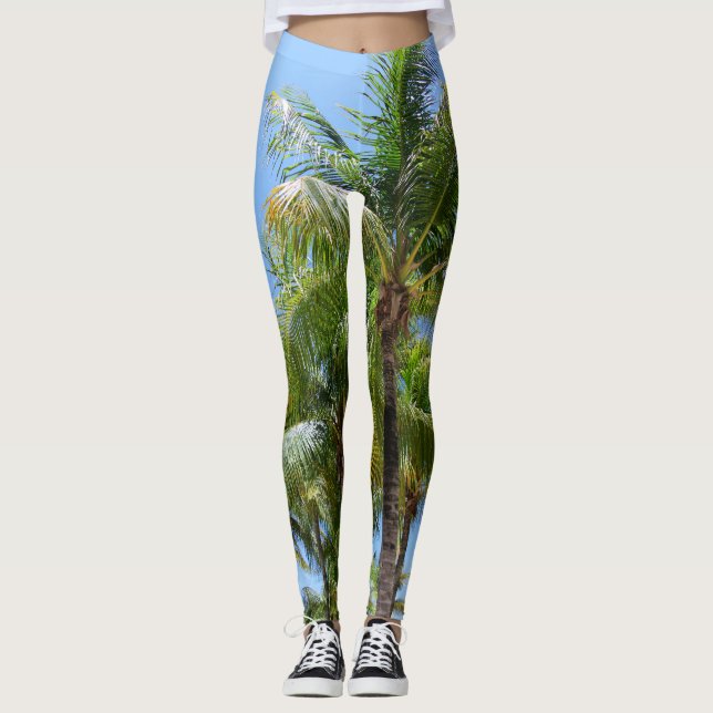Sunny Handflatan Oasis #1 #tropical #wall #art Leggings (Framsida)