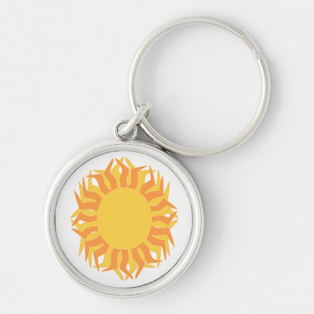 Sunny Keychain Rund Silverfärgad Nyckelring (Framsidan)