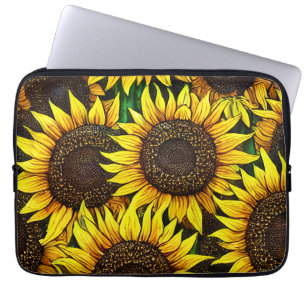 Sunny Large Sunblommor Mönster Laptop Fodral