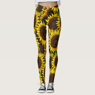 Sunny Large Sunblommor Mönster Leggings