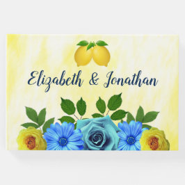 Sunny Lemon Blommigt Bröllop Gästböcker