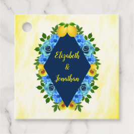 Sunny Lemon Blommigt Bröllop Gåvor Etiketter