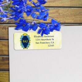 Sunny Lemon Blommigt Bröllop Returadress Etikett