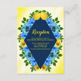 Sunny Lemon Blommigt bröllopsmottagning Tilläggskort