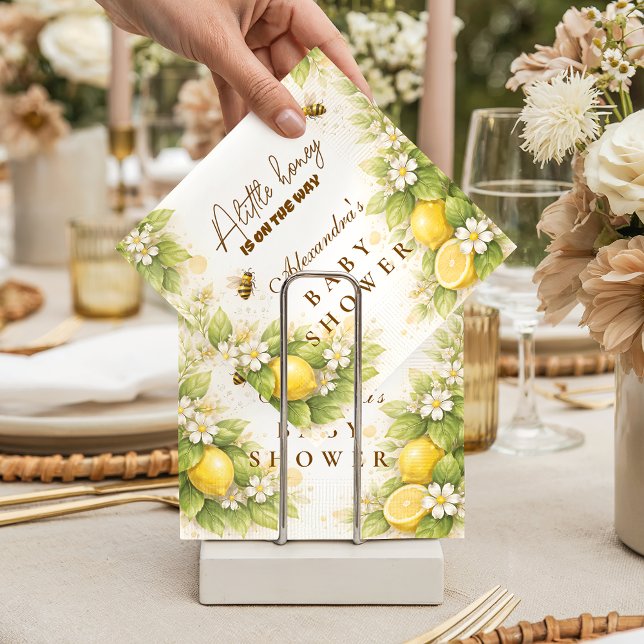 Sunny Lemon Honey Bee Baby Shower Pappersservett (Skapare uppladdad)