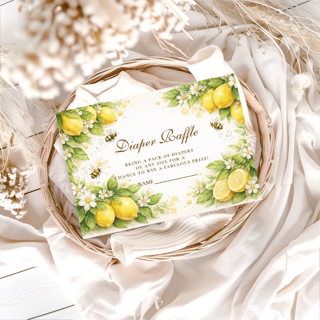 Sunny Lemon Honey Bee Diapper Raffle Tilläggskort (Skapare uppladdad)