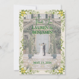 Sunny Lemon Wedding Thank You Card Tack Kort