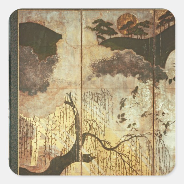 Sunny liggande fyrkantigt klistermärke (Framsida)