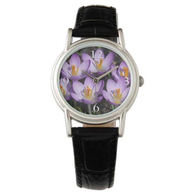 Sunny Lila Crocuses Armbandsur (Framsida)