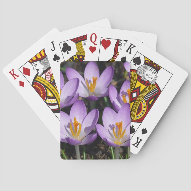 Sunny Lila Crocuses Casinokort (Baksidan)