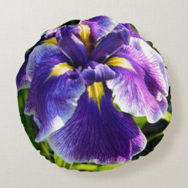 Sunny Lila Iris Round Pillow Rund Kudde