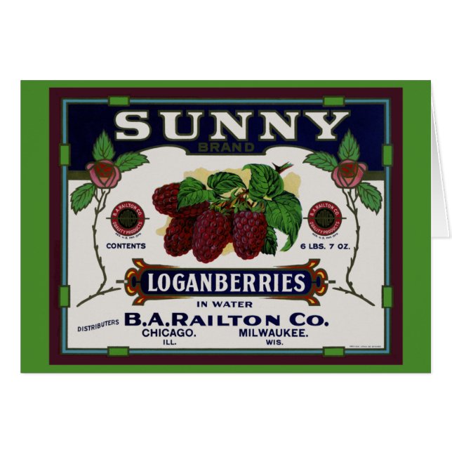 Sunny Loganberry Fruit Hälsningskort (Framsidan Horizontal)