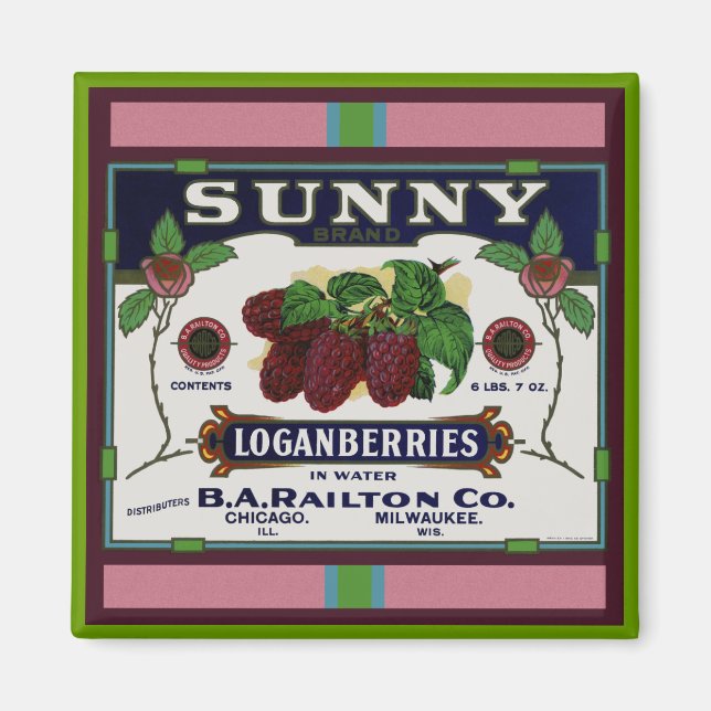 Sunny Loganberry Fruit Magnet (Framsidan)