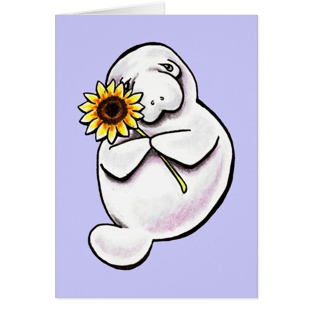 Sunny Manatee Off-Leash Art™ Hälsningskort (Framsidan)
