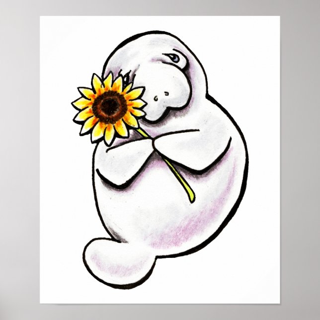 Sunny Manatee Off-Leash Art™ Poster (Framsidan)