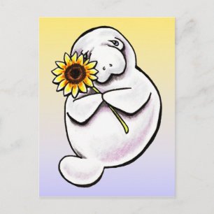 Sunny Manatee Off-Leash Art™ Vykort