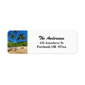 Sunny Maui Beach Returadress Etikett
