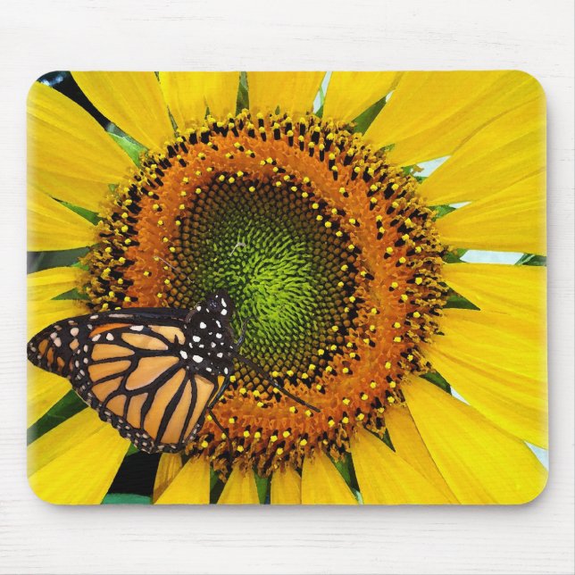 Sunny Monarch Butterfly Mousepad Musmatta (Framsidan)