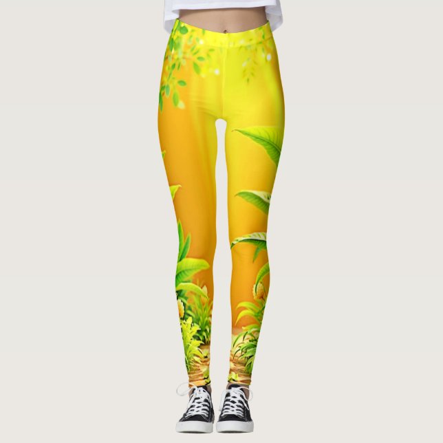 Sunny Nature Väg Art Leggings (Framsida)