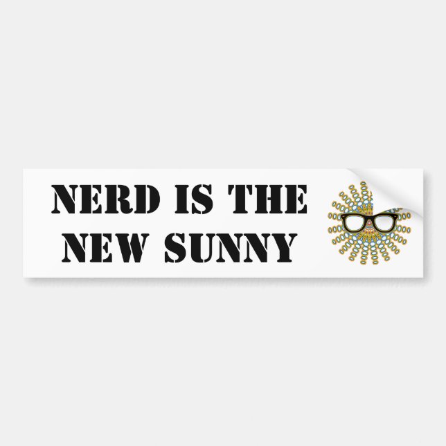 Sunny Nerd Glasses + din backgr. & idéer Bildekal (Framsidan)