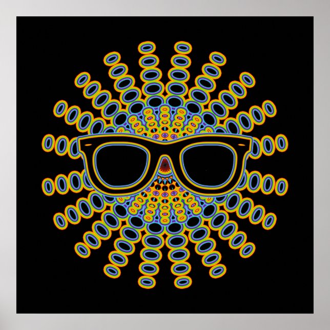 Sunny Nerd Glasses + din backgr. & idéer Poster (Framsidan)