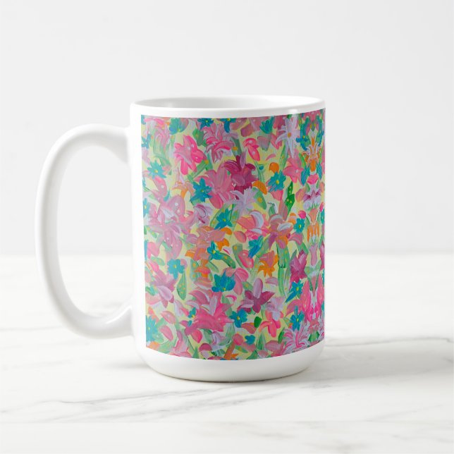 Sunny Pastel Blommigt Coffee Mugg (Vänster)