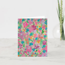 Sunny Pastel Blommigt Note Card Tack Kort