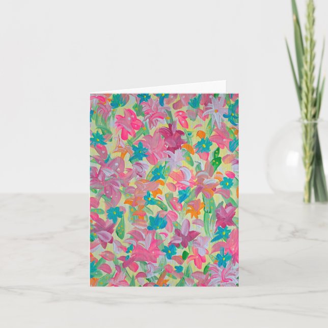 Sunny Pastel Blommigt Note Card Tack Kort (Framsida)
