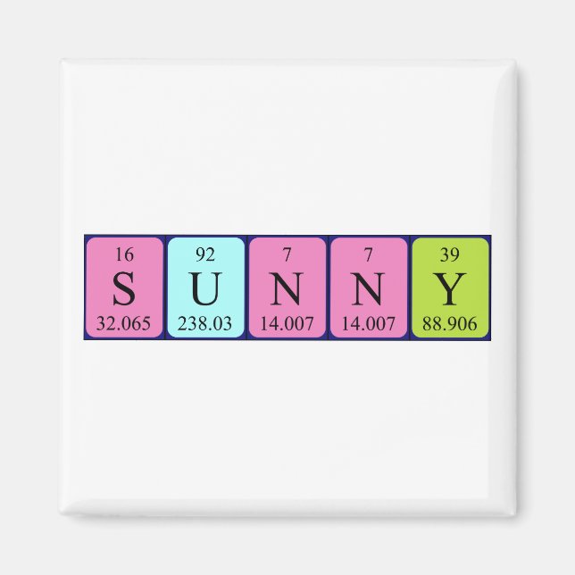 Sunny periodisk magnet bord namn (Framsidan)