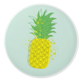 Sunny Pineapple Modern Graphic Art Yellow Green  Knopp