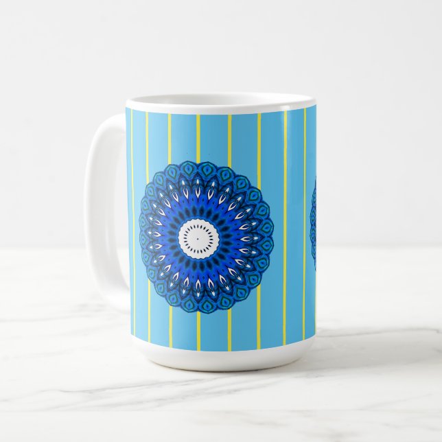 Sunny Pinstripe Turcos och Blue Mandala Mugg (Framsida vänster)