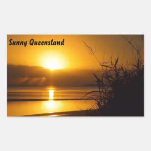 Sunny Queensland-dekal Rektangulärt Klistermärke