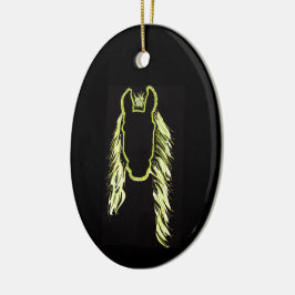 Sunny reflektion av en häst julgransprydnad keramik