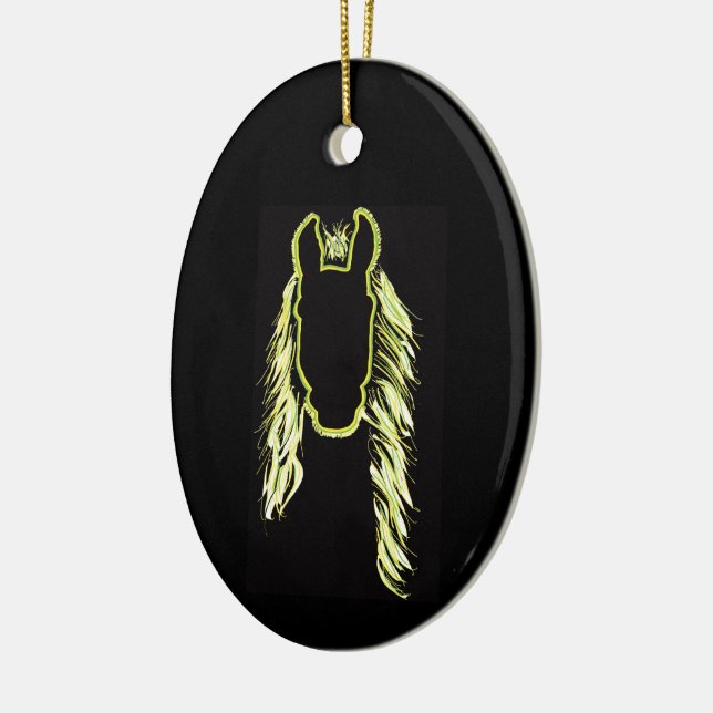 Sunny reflektion av en häst julgransprydnad keramik (Vänster)