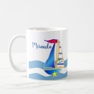 Sunny Sailing Day Anpassningsbar Kaffemugg