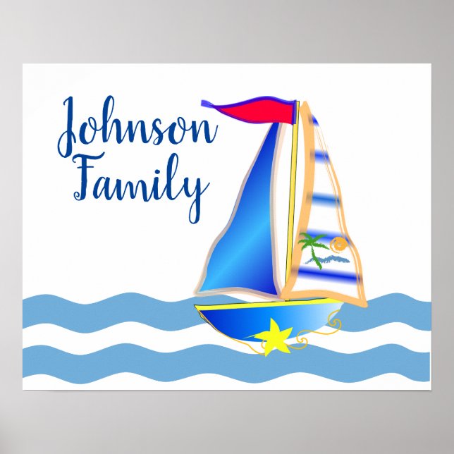 Sunny Sailing Day Anpassningsbar Poster (Framsidan)